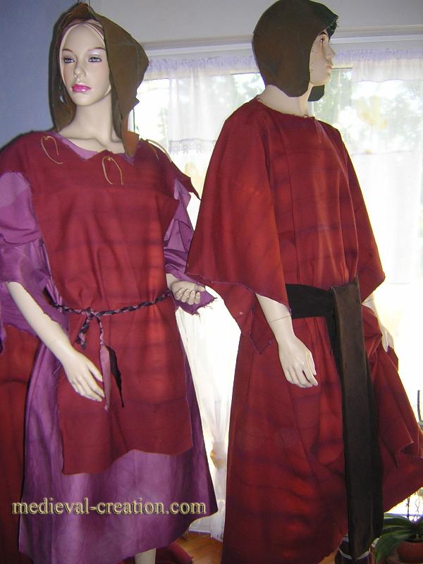 Deux Costumes Beggars Couple de Gueux Antiques