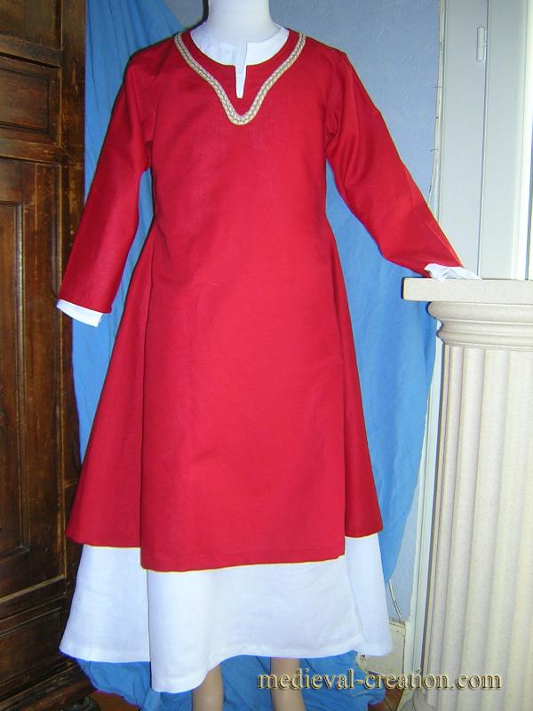 Costume médiéval Surcot et Cotte LIN