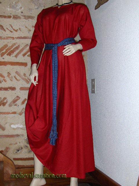Simple Robe médiévale Lin et Coton